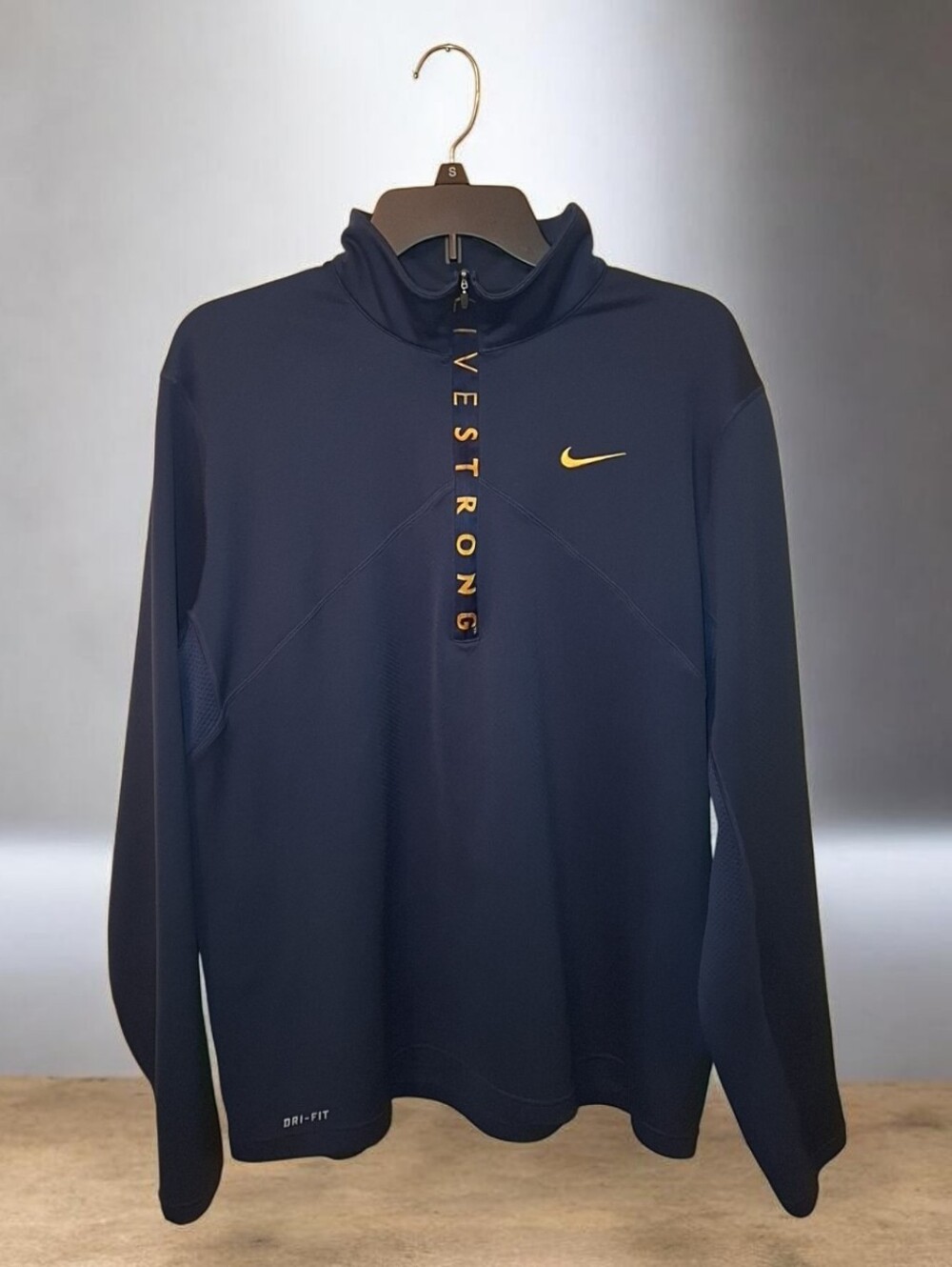 Nike Navy and Gold LiveStrong Dri-FIT Quarter-Zip PulloverK